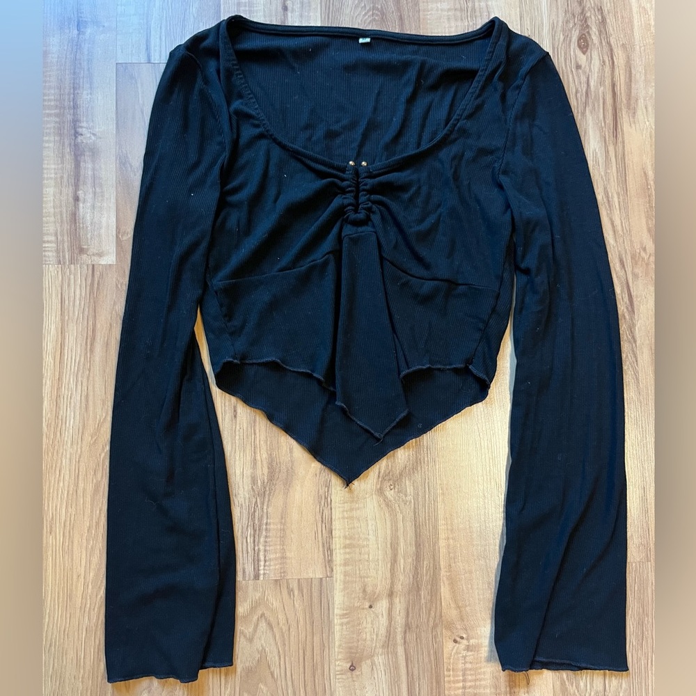 Women’s black long sleeve top